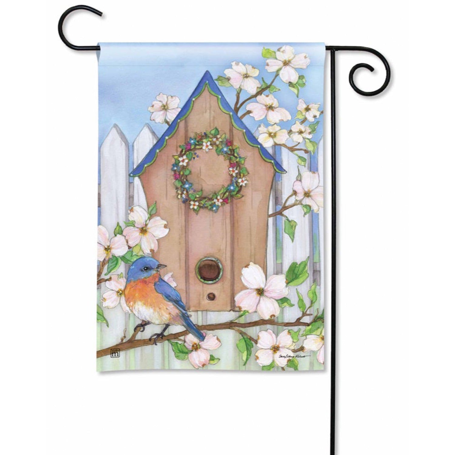 Magnet Works Dogwood Birdhouse Garden Flag