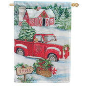 Magnet Works Christmas Tree Farm House Flag