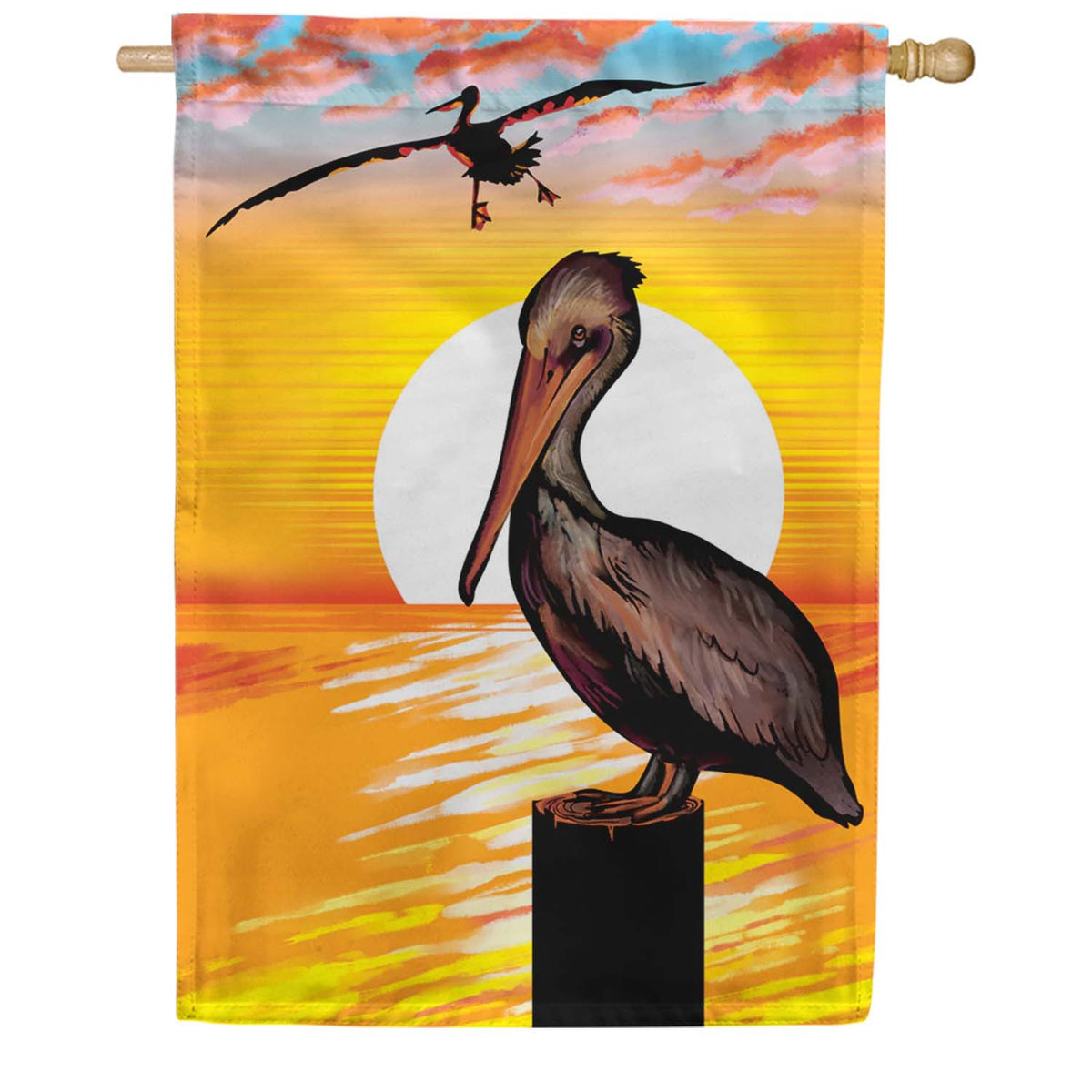 Premier Oversized House Flag - Pelican Silhouette