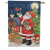 Premier Santa with Cardinals Oversized House Flag