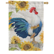 PremierSoft Rooster Sunflower House Flag