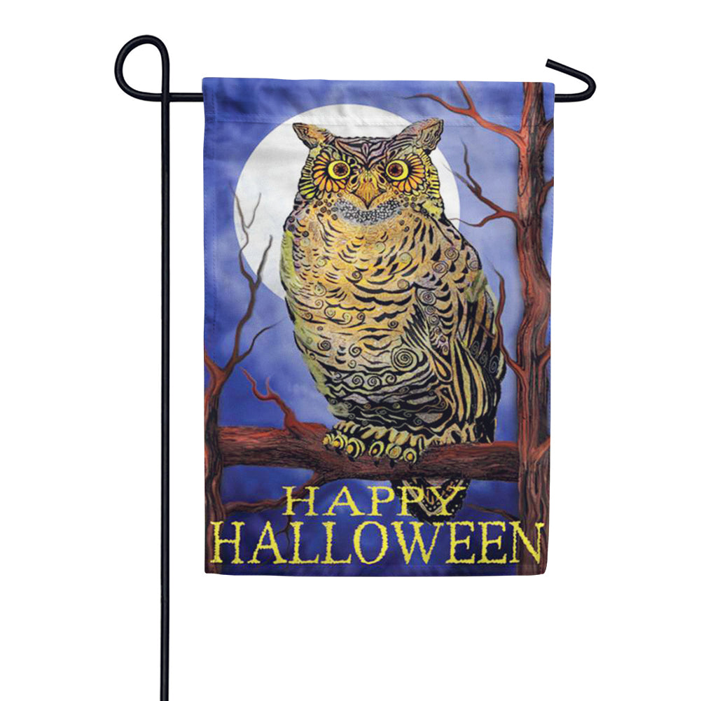Owl and Moon PremierSoft Garden Flag