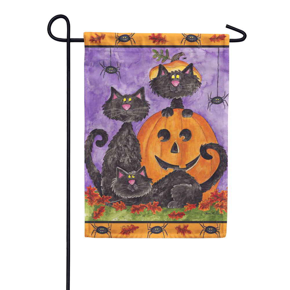 Premier Three Black Cats Brilliance Garden Flag