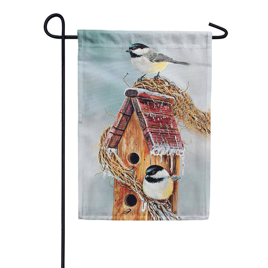 Premier Early Bird Chickadee Illuminated Garden Flag