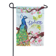 Welcome Peacock PremierSoft Garden Flag