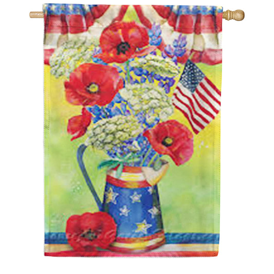 Premier Patriotic Watering Can Bouquet Illuminated House Flag