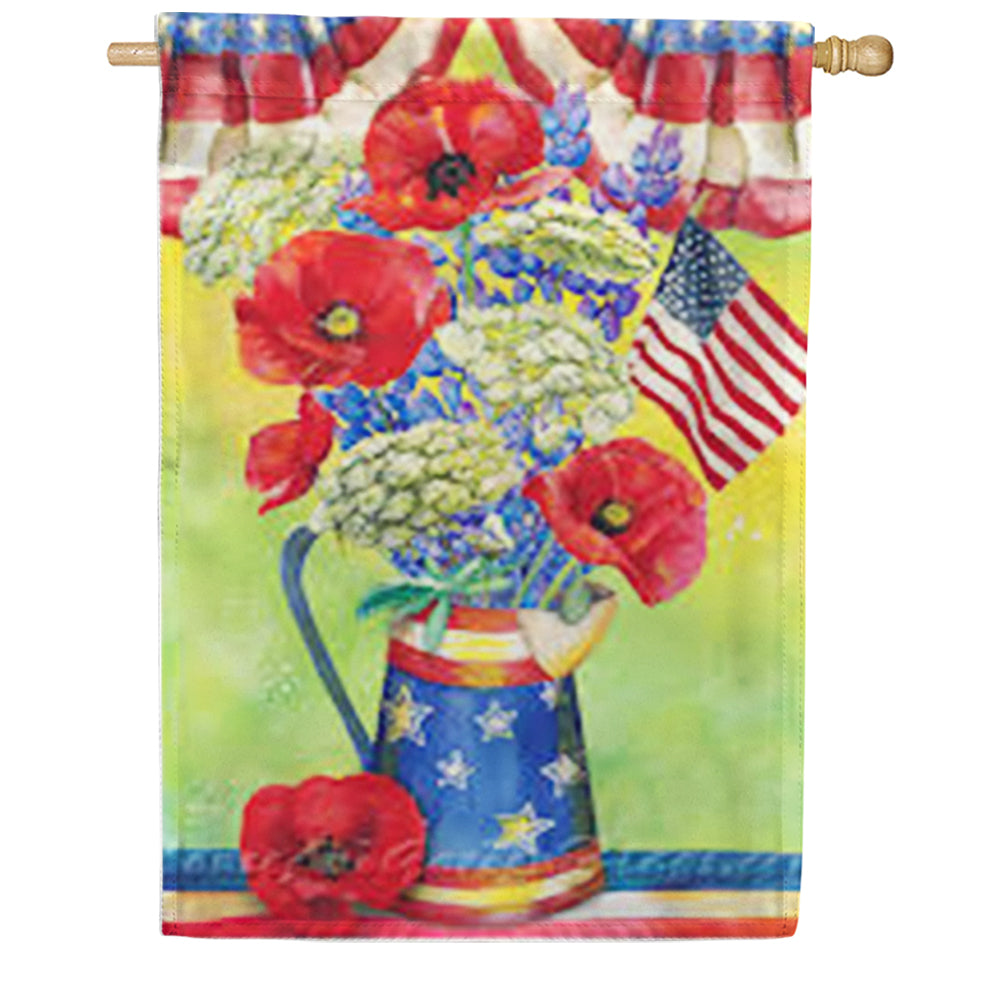 Premier Patriotic Watering Can Bouquet Illuminated House Flag