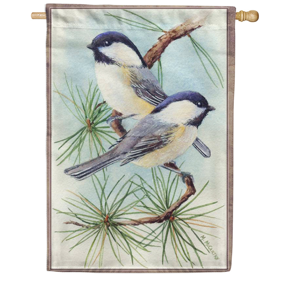 Premier Chickadee Vignette Illuminated House Flag