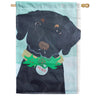 Premier Christmas Black Lab Appliqued House Flag