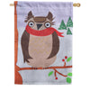 Premier Winter Owl Double Appliqued House Flag
