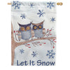 Owls In The Snow PremierSoft House Flag