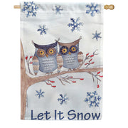 Owls In The Snow PremierSoft House Flag