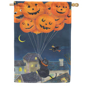 Premier Black Cats With Balloons Illuminated House Flag
