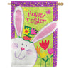 Toland Happy Easter Cute Bunny House Flag