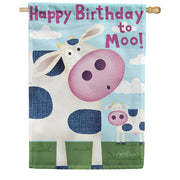 Toland Happy Birthday Moo House Flag