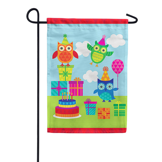 Toland Party Owls Garden Flag