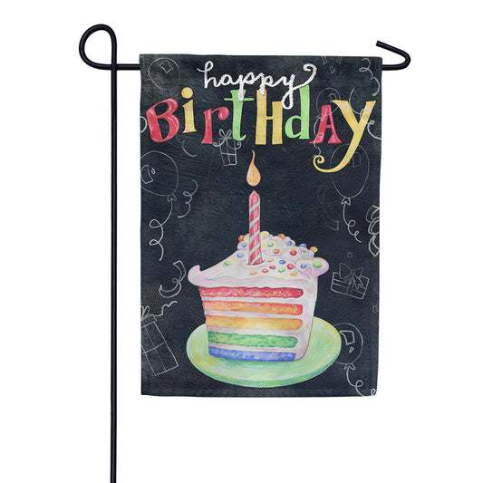 Toland Rainbow Cake Birthday Garden Flag