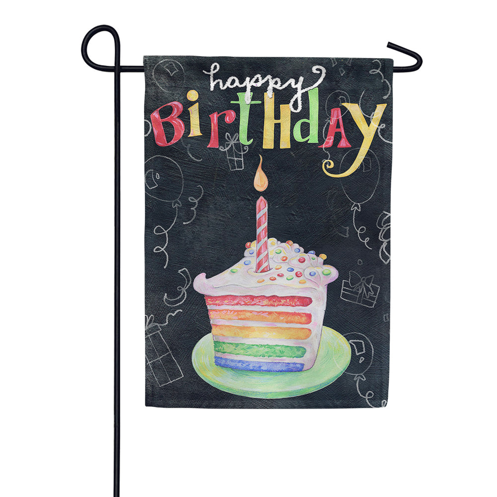 Toland Rainbow Cake Birthday Garden Flag