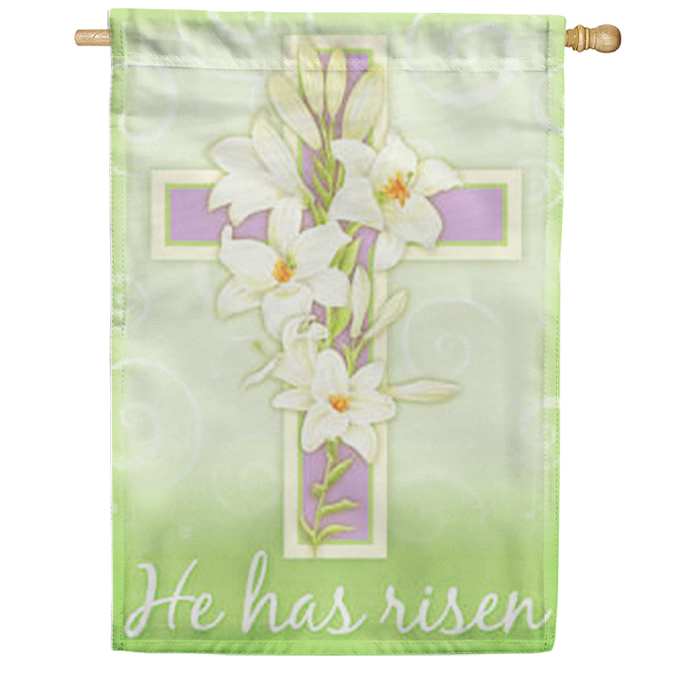 Toland Easter Cross He Has Risen House Flag