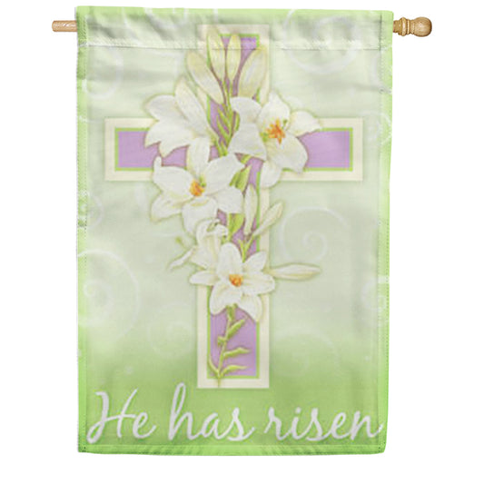 Toland Easter Cross He Has Risen House Flag