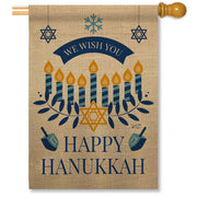 Breeze Decor Happy Hanukkah House Flag