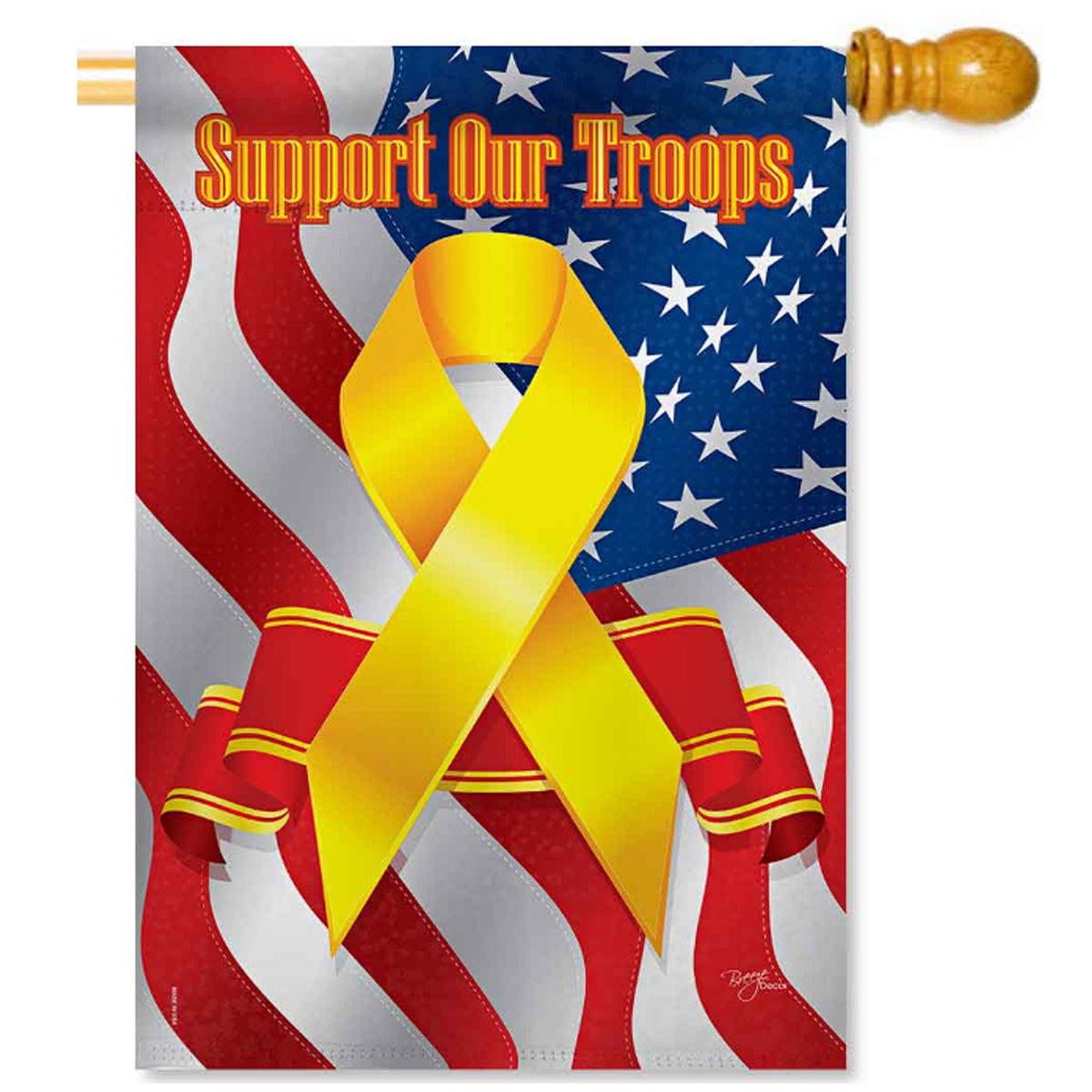 Breeze Decor Support Our Troops House Flag