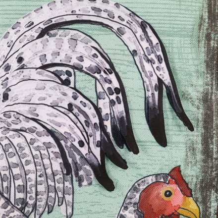 Welcome Rooster Linen Garden Flag