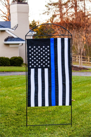 Thin Blue Line Applique House Flag