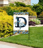 Indigo Elegance Monogram D Garden Flag