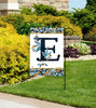 Indigo Elegance Monogram E Garden Flag