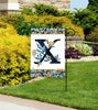 Indigo Elegance Monogram X Garden Flag