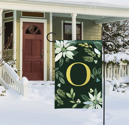 Poinsettia Joy Mono O Garden Flag