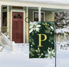 Poinsettia Joy Mono P Garden Flag
