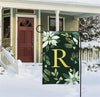 Poinsettia Joy Mono R Garden Flag