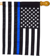 Thin Blue Line Applique House Flag