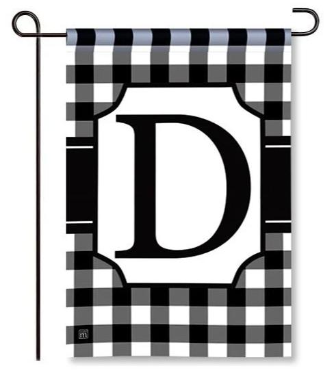 Black and White Mono "D" Garden Flag
