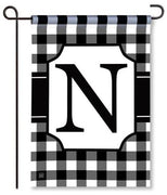 Black and White Mono "N" Garden Flag