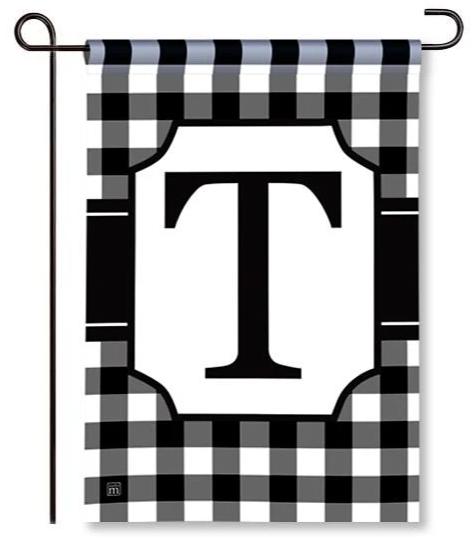 Black and White Mono "T" Garden Flag
