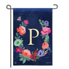 Boho Flowers Monogram  "P" Garden Flag