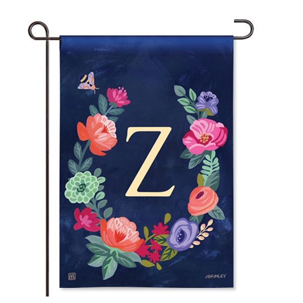 Boho Flowers Monogram  "Z" Garden Flag