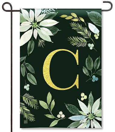 Poinsettia Joy Mono C Garden Flag