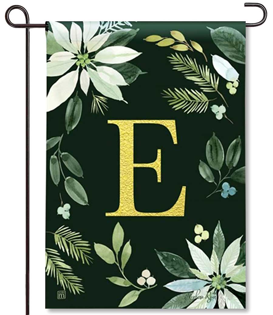 Poinsettia Joy Mono E Garden Flag