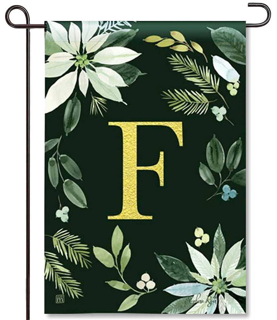 Poinsettia Joy Mono F Garden Flag