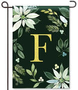 Poinsettia Joy Mono F Garden Flag