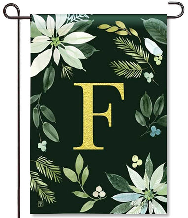 Poinsettia Joy Mono F Garden Flag