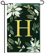 Poinsettia Joy Mono H Garden Flag
