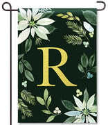 Poinsettia Joy Mono R Garden Flag