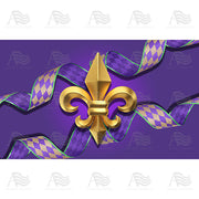 Fleur De Lis And Ribbon Door Mat