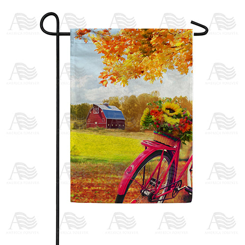 Fall Country Bike Ride Garden Flag