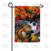 Squirrel At Waterfall Garden Flag